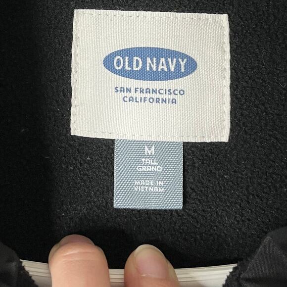 Old Navy Womens Puffer Vest Jacket M Tall Black Quilted Full Zip Fleece Lined - Picture 6 of 9